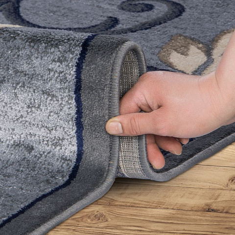 Российский прямой бежевый ковер супер акварель 26910